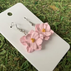 Pink Blossom Earrings with Sterling Silver