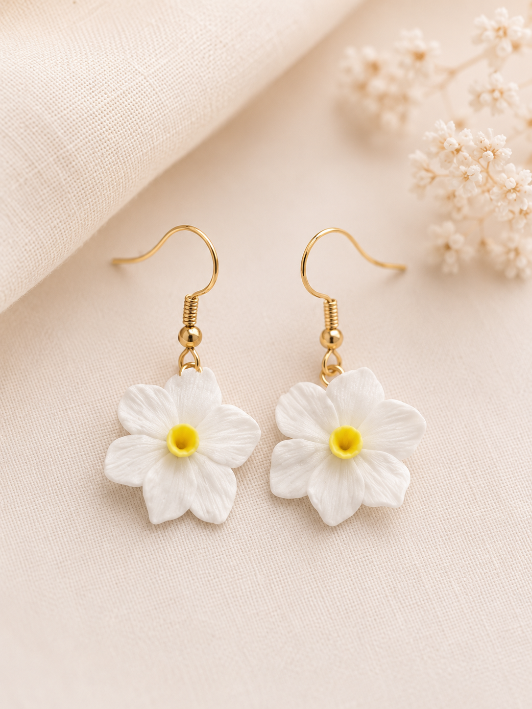 narcissus december birth month flower earrings for sale